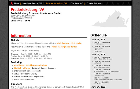 Bikers for Tykes Fredericksburg, VA event page