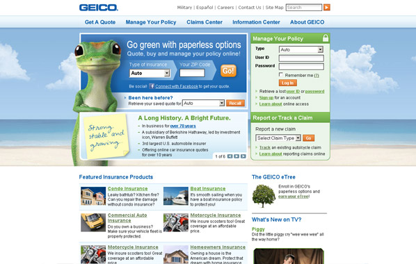 Summer background, paperless options headline, financial strength promotion